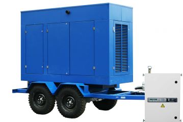 ТСС ЭД-250-Т400-2РПМ2 в погодозащитном кожухе на прицепе с АВР